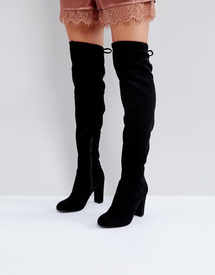 Carvela Over The Knee Block Heel Boot - Black