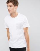 Selected Homme T Shirt With Contrast Pocket - White
