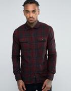 Replay Check Flannel Shirt In Red - Red