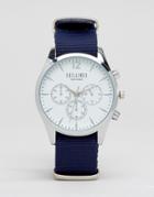 Reclaimed Vintage Chronograph Canvas Watch In Blue - Blue