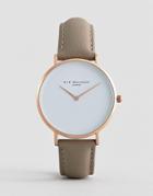 Elie Beaumont Watch With Rose Gold Case And Leather Strap - Brown