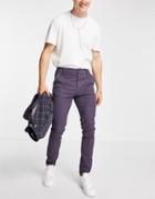 Asos Design Skinny Chinos In Washed Navy