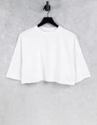 Aligne Organic Cotton Cropped Boxy T-shirt In Pale White