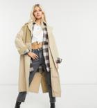 Reclaimed Vintage Inspired The Neutral Two Tone Trench