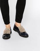 Miista Myla Leather Flat Shoes - Dark Navy