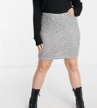 Asos Design Curve Mini Skirt In Boucle Sand And Black-multi