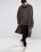 Asos Longline Knitted Duster Jacket In Light Brown - Brown