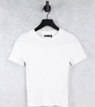 Asos Design Tall Slim Fit T-shirt In Rib In White