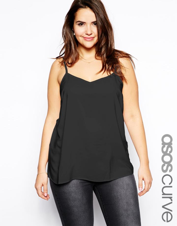 Asos Curve Woven Cami Top - Black