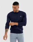 Fred Perry Crew Neck Sweater In Navy - Navy