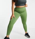 Asos 4505 Curve Icon Legging With Butt-sculpting Seam Detail And Pocket-green