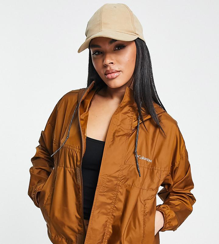 Columbia Flash Challenger Cropped Windbreaker Jacket In Brown Exclusive At Asos