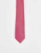 Asos Design Recycled Slim Satin Tie In Dark Pink