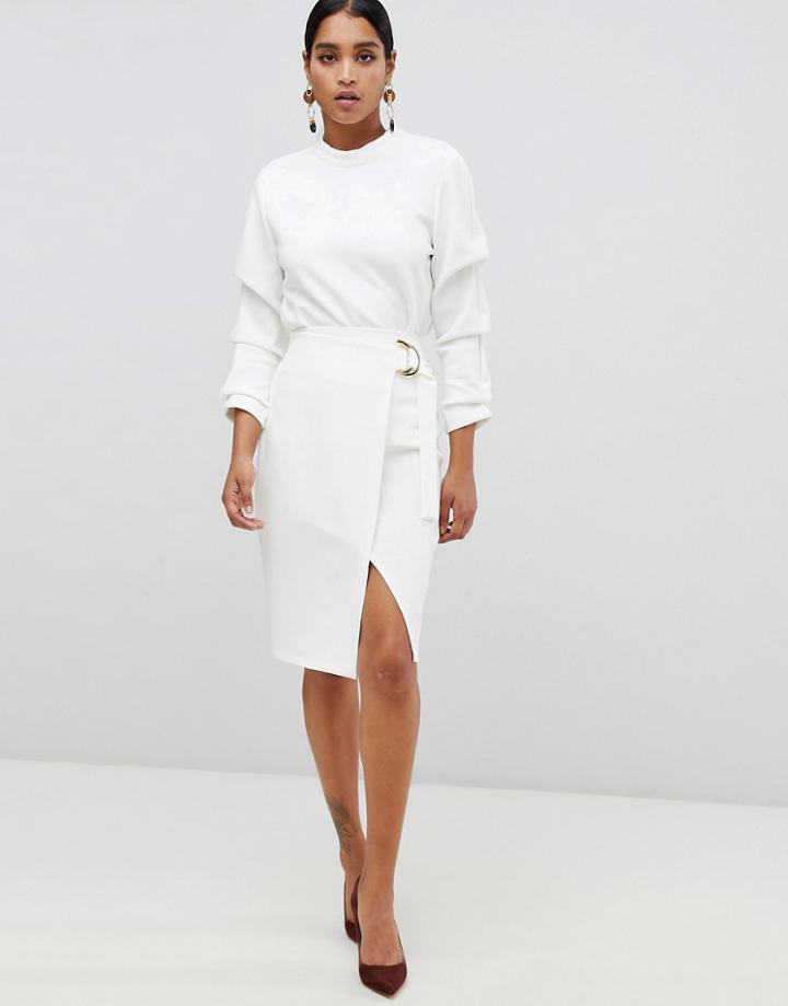 Vepser Midi Pencil Skirt - White