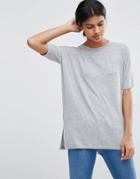 Asos Oversized Drapey T-shirt - Gray
