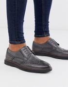 Silver Street Leather Chunky Brogue In Gray
