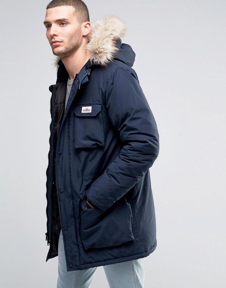 Penfield Lexington Mountain Parka Faux Fur Trim - Navy