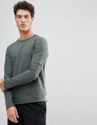 Selected Homme Sweatshirt With Raglan Sleeve And Straight Hem - Gray