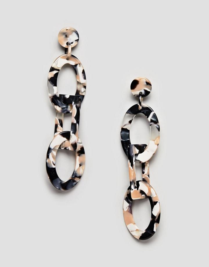 Asos Design Earrings In Linked Resin Shape Design - Multi