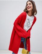 Vero Moda Chunky Long Cardigan-red