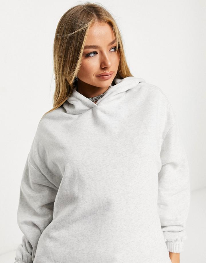 Asos Design Super Oversized Cocoon Hoodie With Side Pockets In White Marl