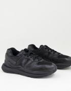 New Balance 57/40 Leather Sneakers In Black And White