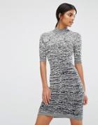 Y.a.s Grace Short Sleeve Knitted Bodycon Dress - Multi