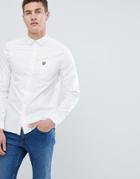 Lyle & Scott Logo Long Sleeve Oxford Shirt In White - White