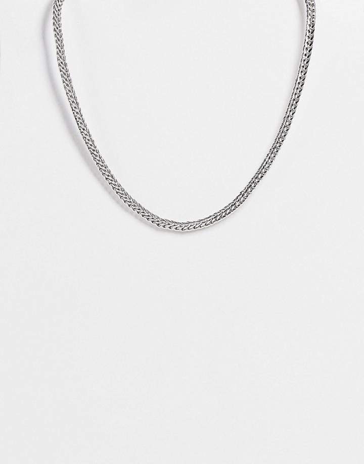Designb Herringbone Chain Necklace In Silver