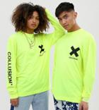 Collusion Unisex Logo T-shirt In Neon - Yellow