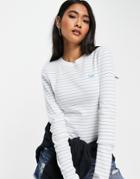 Asyou Set Seam Detail Long Sleeve T-shirt In Cream-white