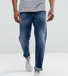 Diesel Thytan Straight Fit Jeans In 084gr Mid Wash - Blue