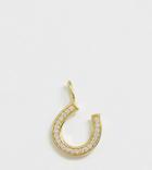 Galleria Armadoro Gold Plated Pave Horeshoe Necklace Charm - Gold