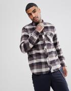 Element Flannel Shirt In Gray Plaid Check - Gray