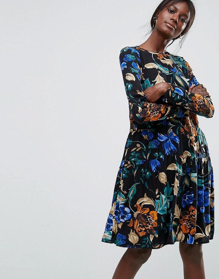 Y.a.s Floral Dress - Black