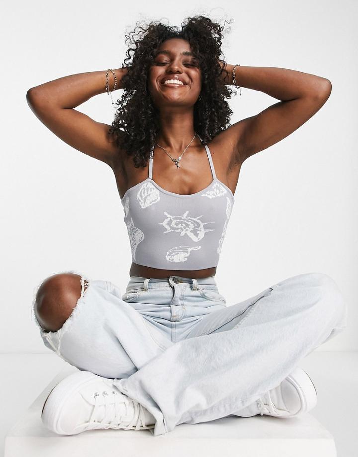 Urban Revivo Knitted Tank In Gray