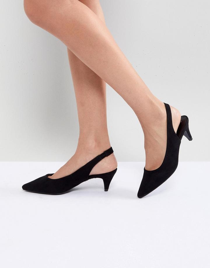 New Look Sling Back Cone Heeled Shoe - Black