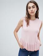 Max & Co Knitted Peplum Top - Pink
