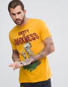Asos Longline T-shirt With Crypt Of Darkness Print And Distressing - Orange