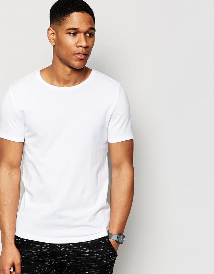 Asos Loungewear Muscle T-shirt In White Pique - White