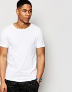 Asos Loungewear Muscle T-shirt In White Pique - White