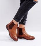 Dune Wide Fit Quentons Leather Flat Ankle Boots - Tan