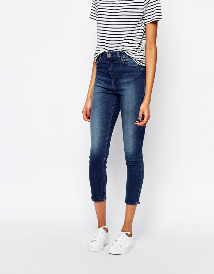 Monki Oki Cropped Jean - Blue