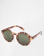 Monki Vicky Round Sunglasses - Brown