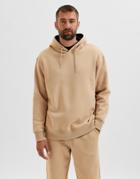 Selected Homme Oversized Hoodie With Contrast Hood In Beige - Part Of A Set-neutral