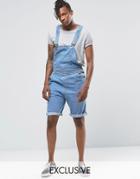 Liquor & Poker Short Dungarees Stonewash - Stone