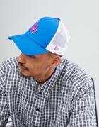 New Era Essential Los Angeles Trucker Cap In Blue - Blue