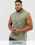 French Connection Plus Sleeveless Hoodie-green