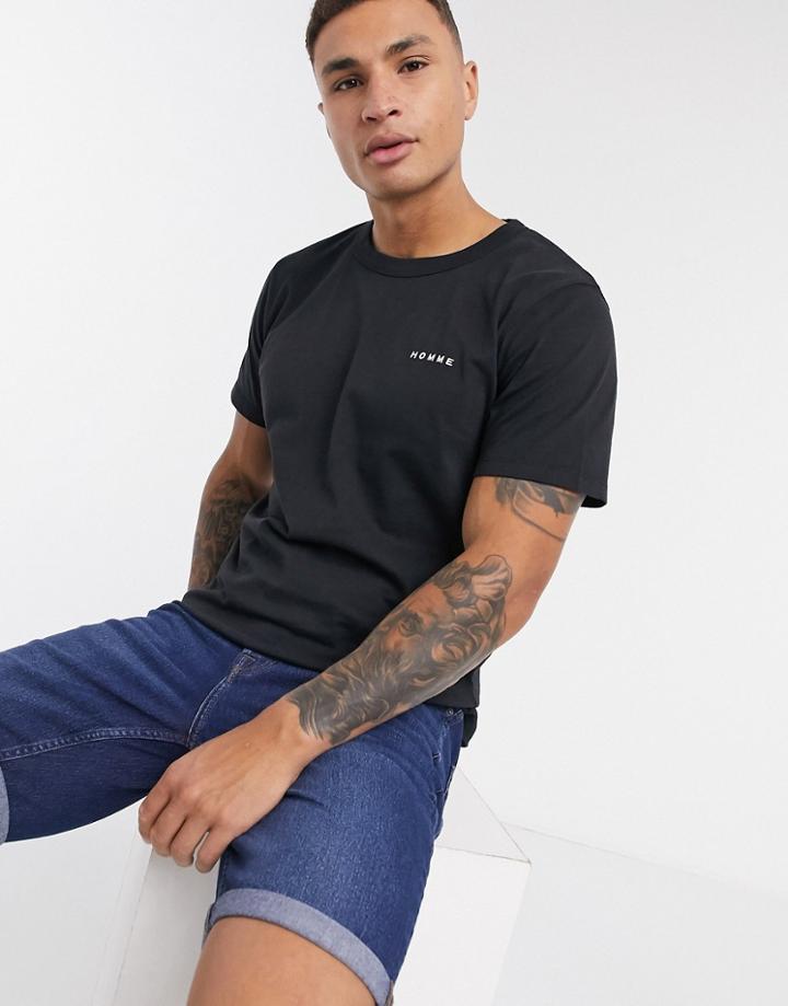 Selected Homme T-shirt With Logo In Black