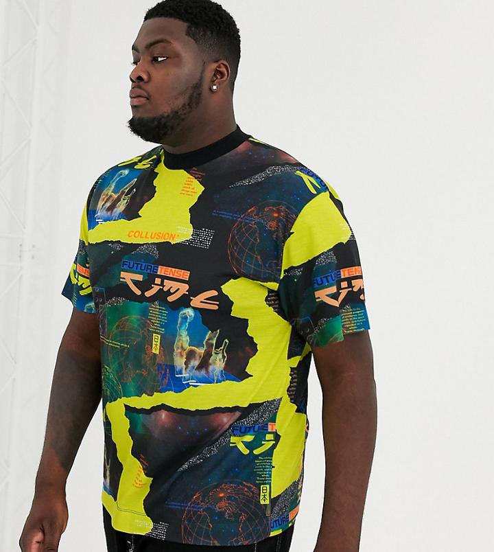 Collusion Plus Oversized Printed T-shirt